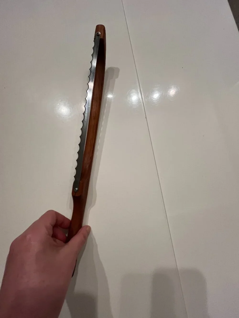 Gigous Handcrafted Yukon Fiddle Bow Bread Knife Wood Sourdough Slicer